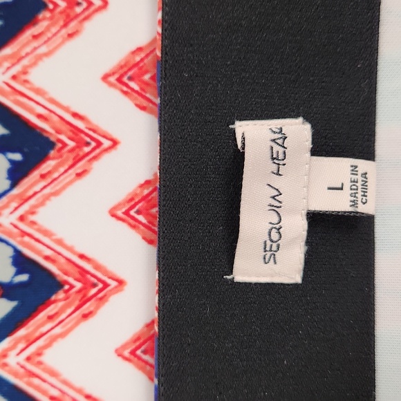 SEQUIN HEART Patterned Pencil Skirt Size L - Picture 8 of 14